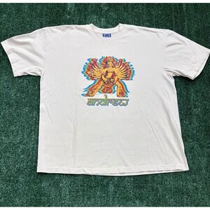 Andrew Skateboarding Graphic Tee XL Ivory Multi-Color USA Made T-Shirt #285